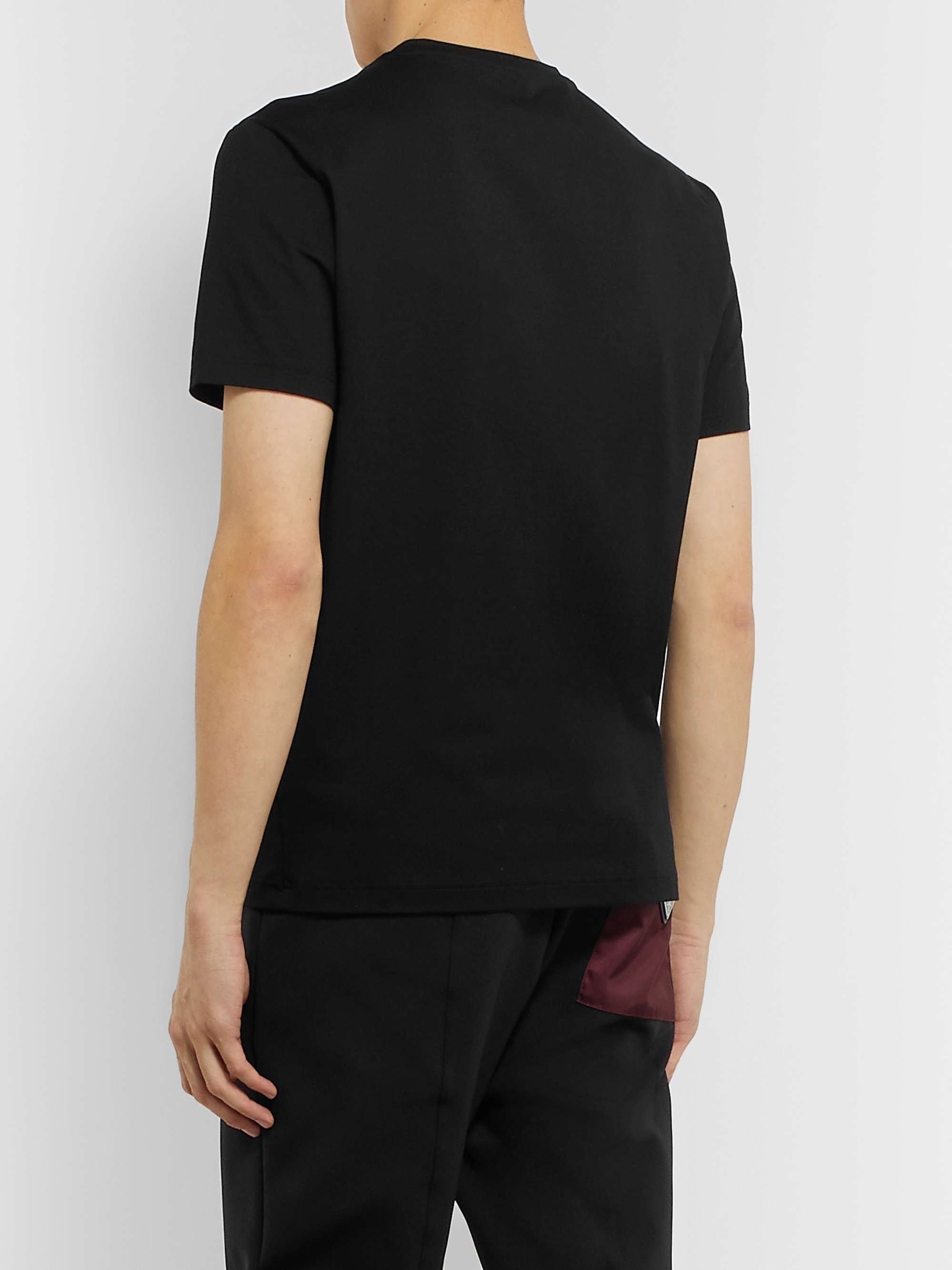 PRADA Slim-Fit Logo-Embroidered Stretch Cotton-Jersey T-Shirt