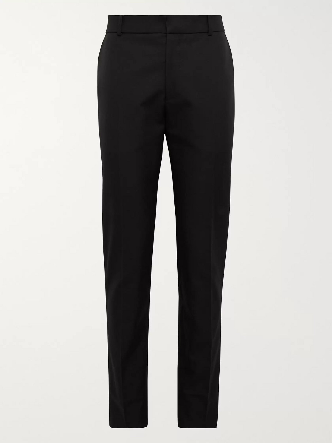 ALEXANDER MCQUEEN SLIM-FIT LOGO-EMBROIDERED PANAMA COTTON TROUSERS