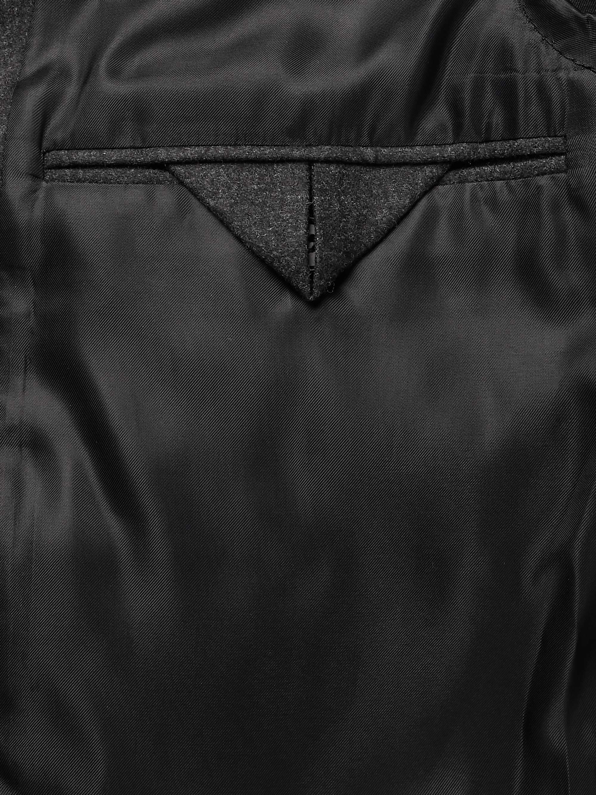 BOTTEGA VENETA Charcoal Double-Breasted Cashmere-Blend Blazer
