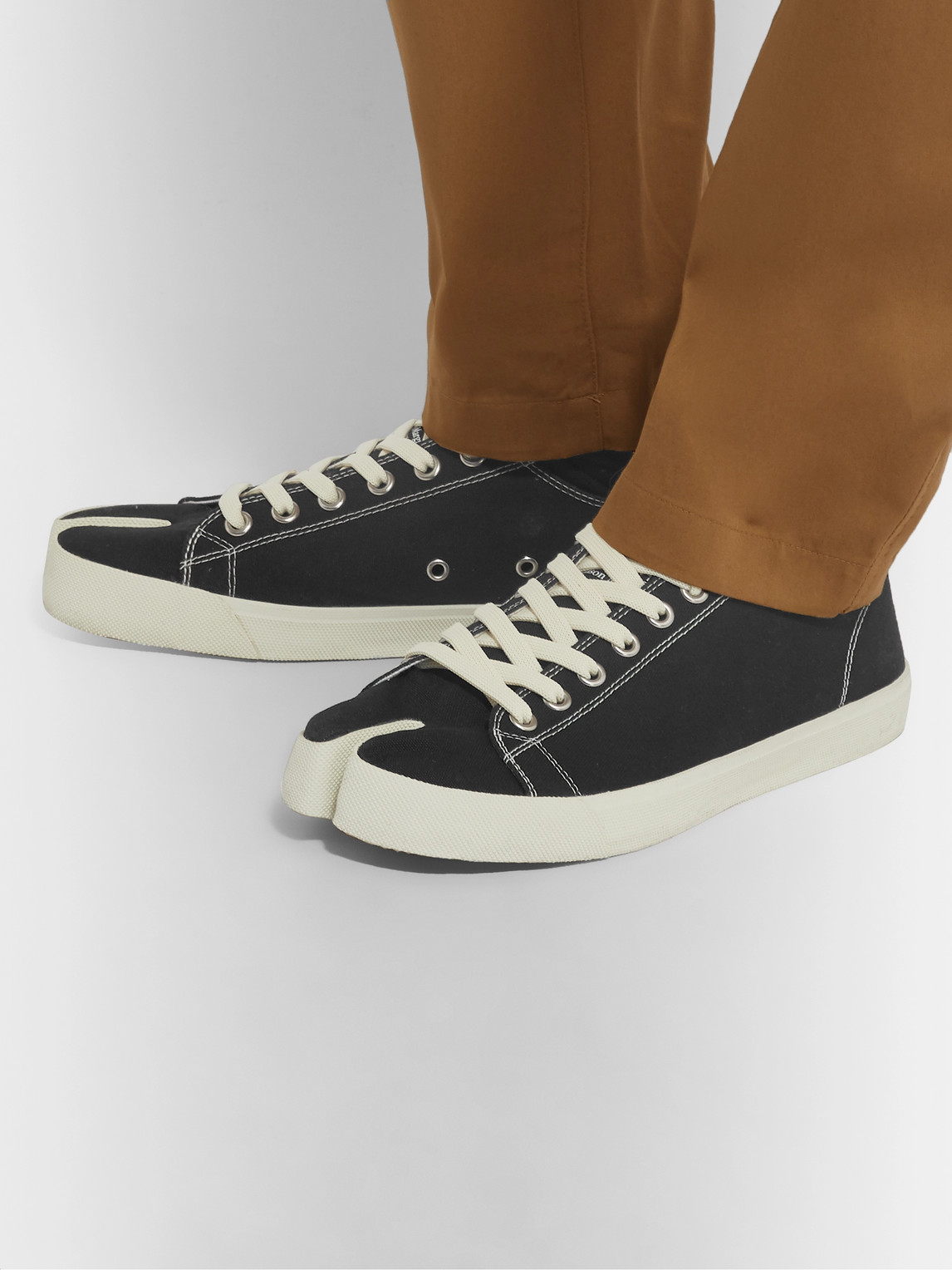 Maison Margiela Tabi Split-toe Canvas Sneakers In Black | ModeSens