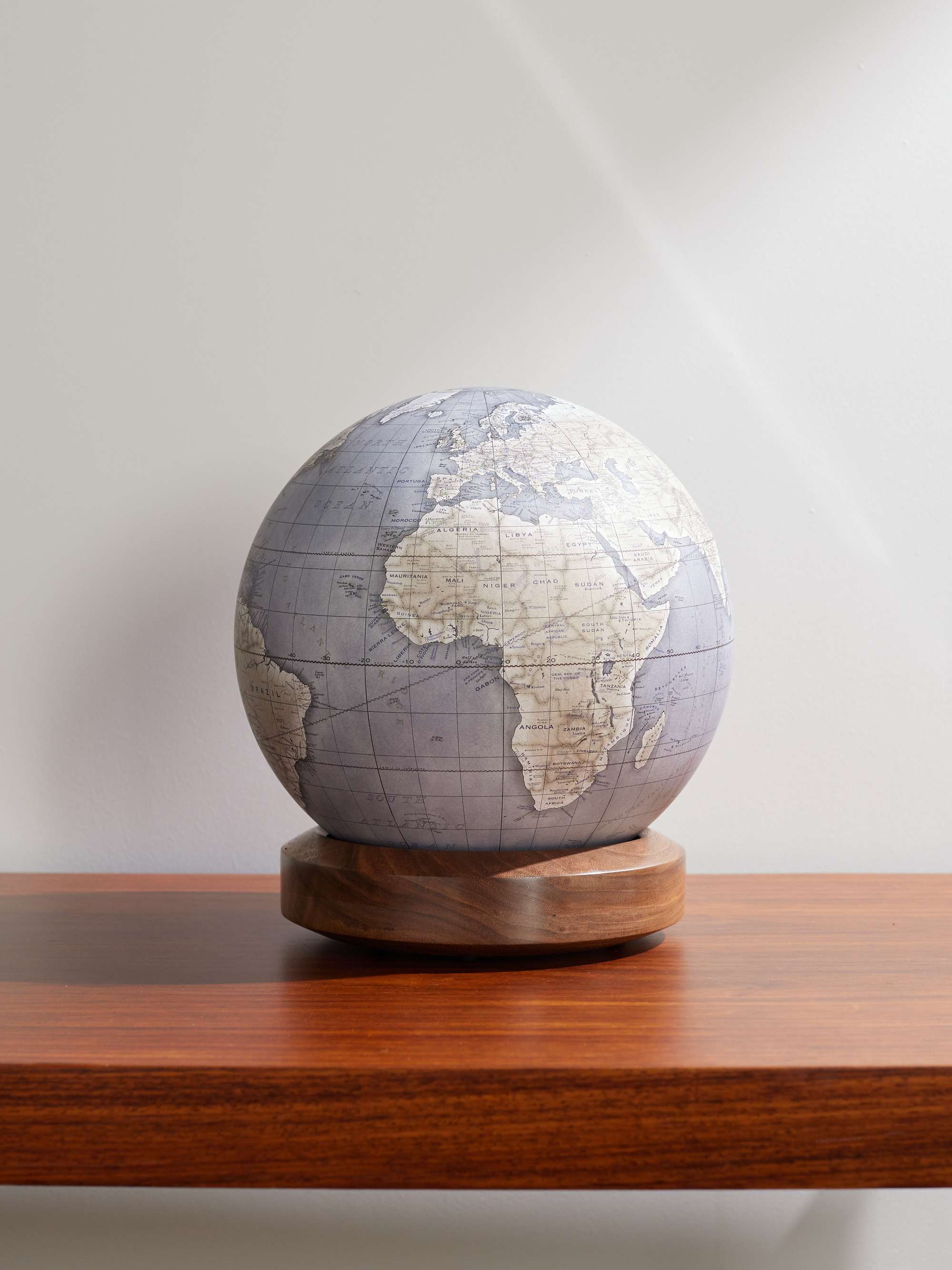 Bellerby & Co Globemakers Albion Resin and Walnut Mini Desk Globe