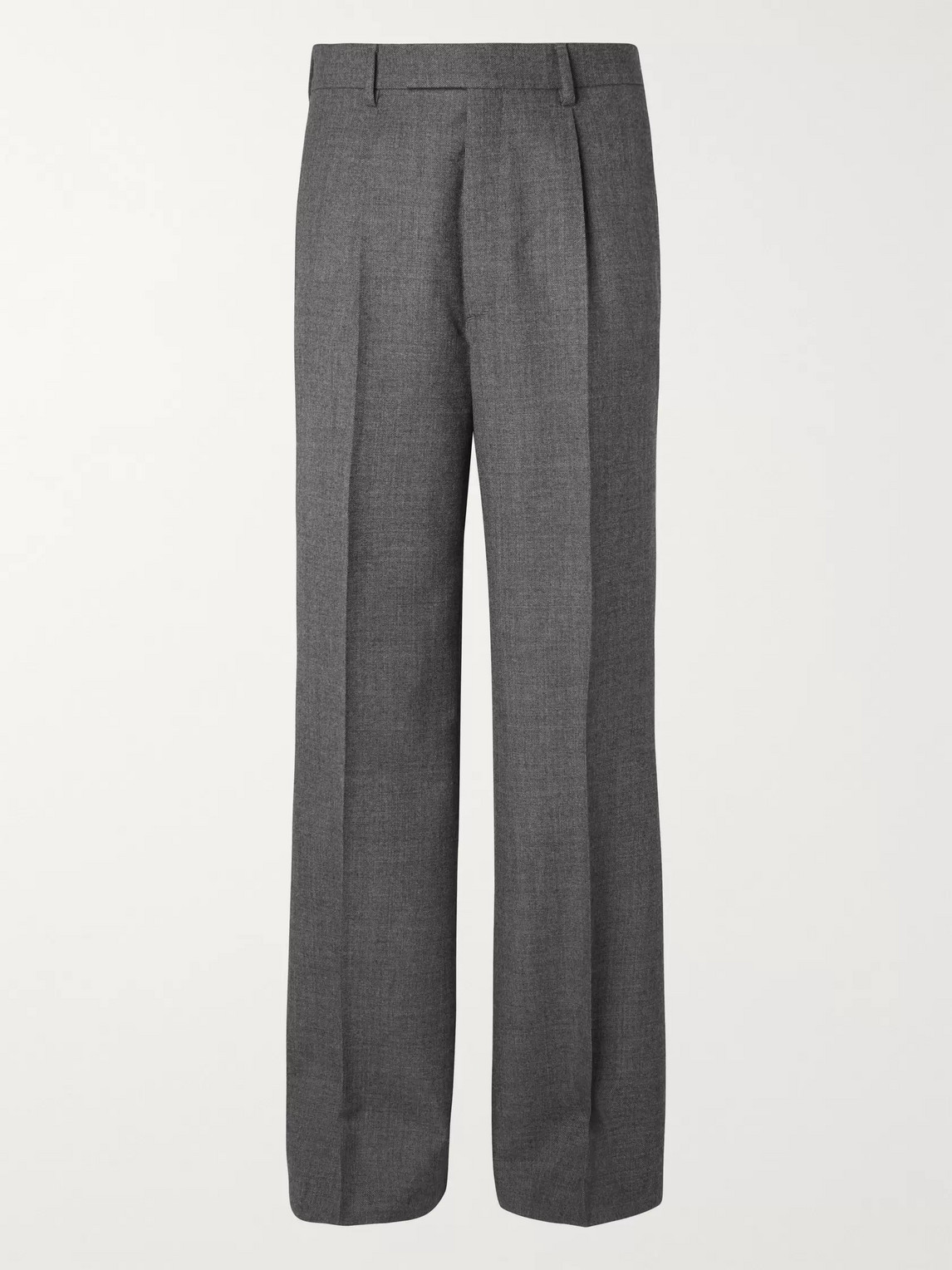 Gucci Dark-grey Wide-leg Wool-sharkskin Suit Trousers In Gray