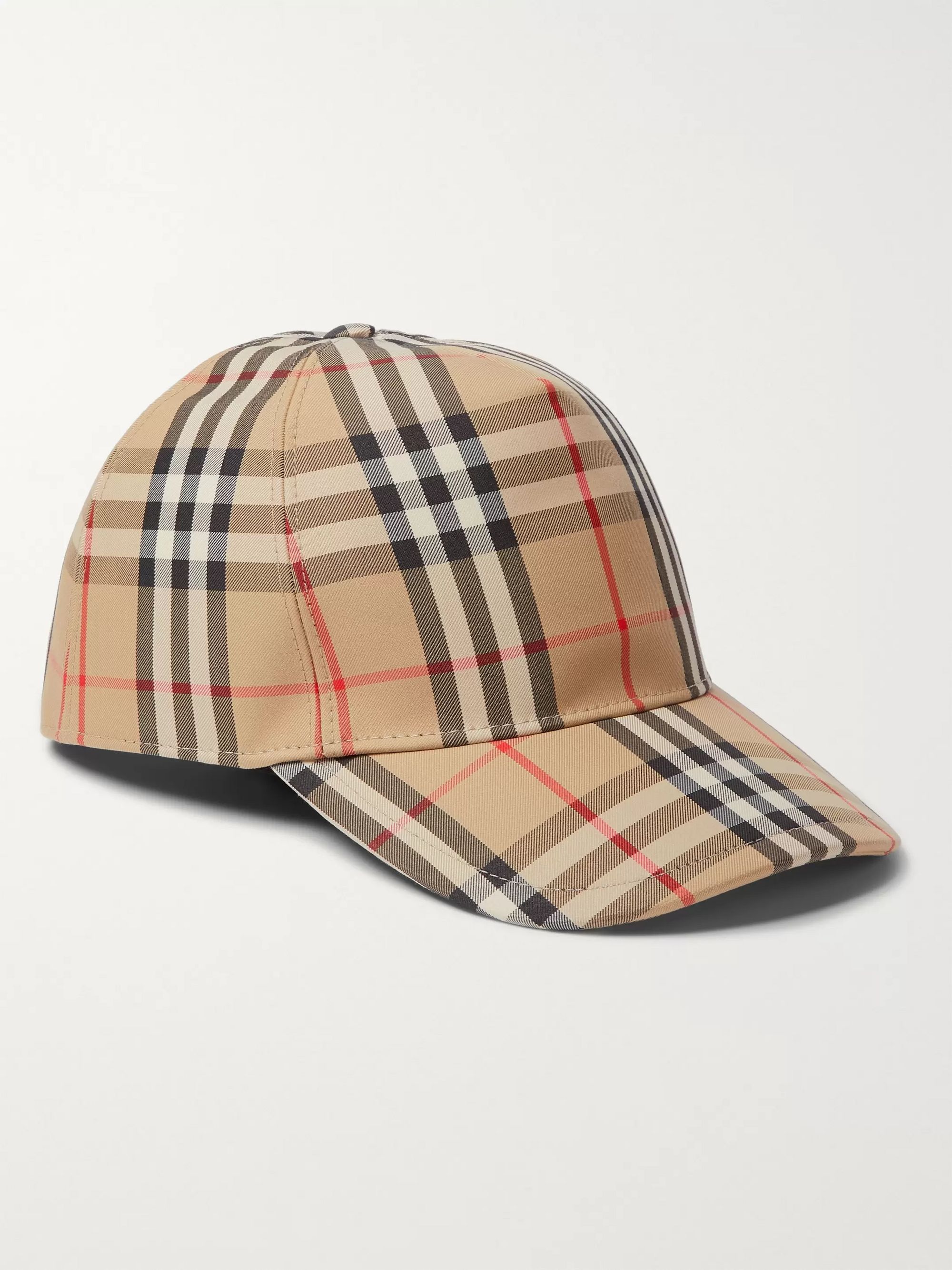 Leather-Trimmed Checked Cotton-Blend 