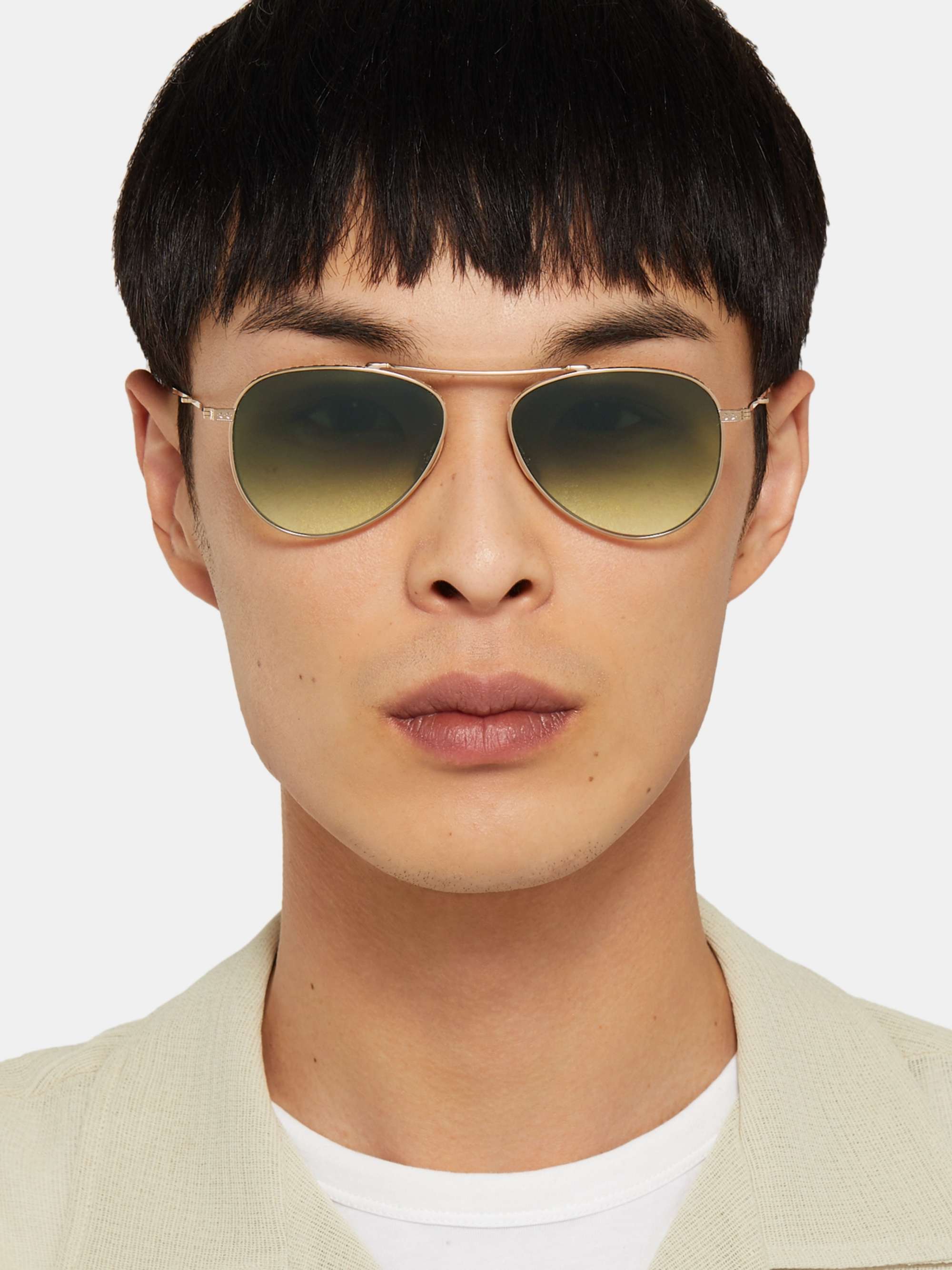 MR LEIGHT Ichi S Aviator-Style Gold-Tone Sunglasses