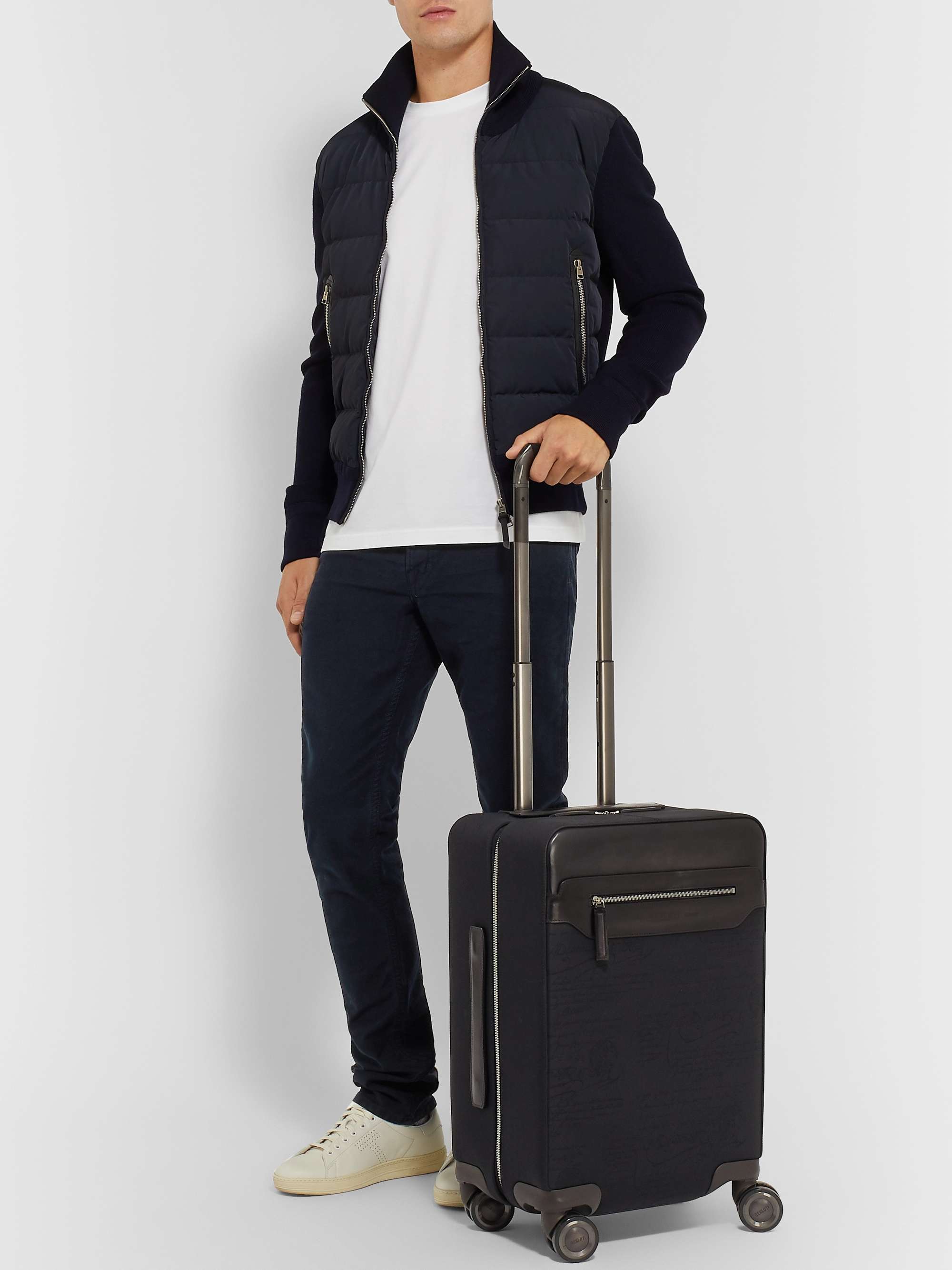 BERLUTI Formula 1004 Scritto Nylon and Leather Carry-On Suitcase